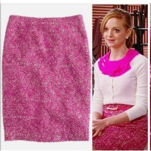 J. Crew No. 2 Pencil Skirt Pink Magenta Tweed Size 2
